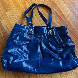 Blue Patent Coach Purse